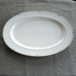 Royal Doulton Precious Platininum serving platter 14" bone china white